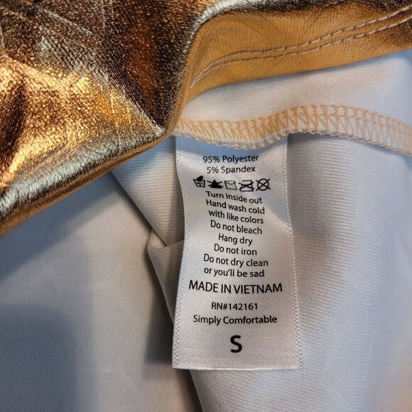 Lularoe Amelia Dress Elegant Collection S Rose Gold Metallic Black Pockets NWT - Picture 5 of 8